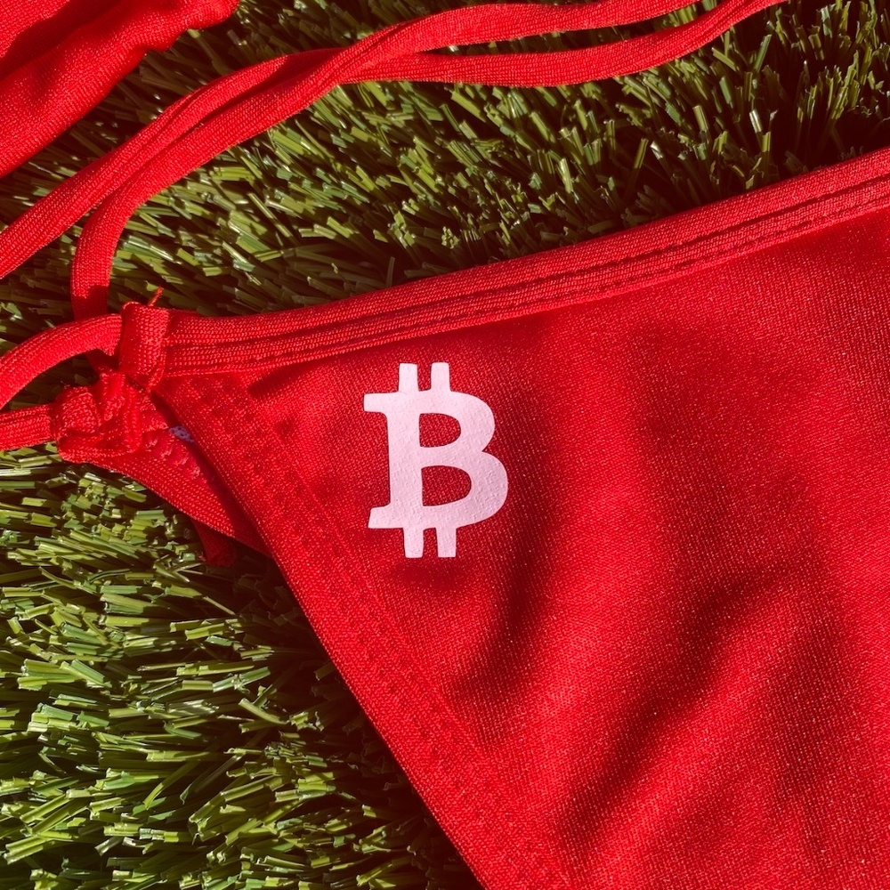 The Original Bitcoin Thong Bikini in Red - Picture 5 of 14